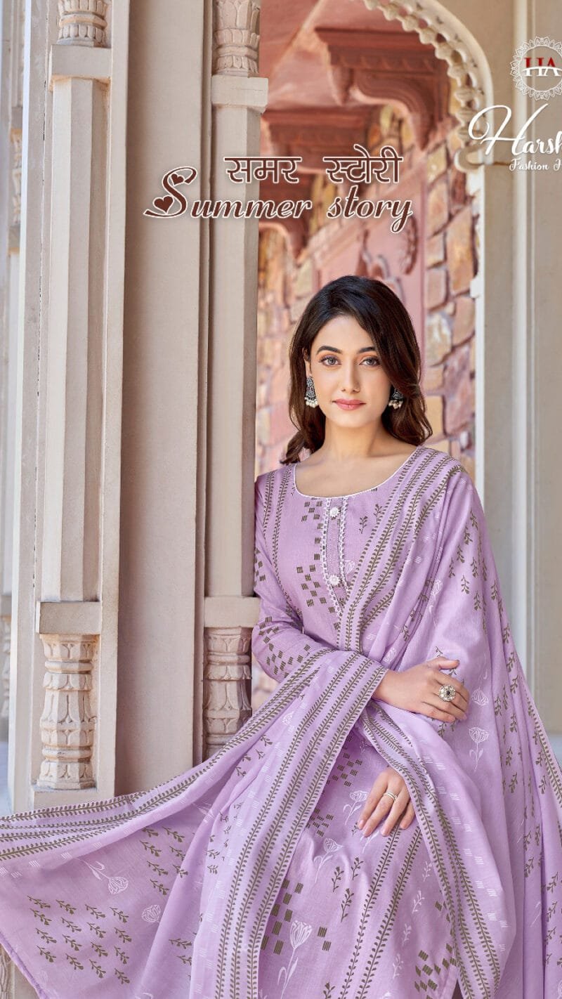 Summer Story Pure Cambric Summer Print With Fancy Tie Work