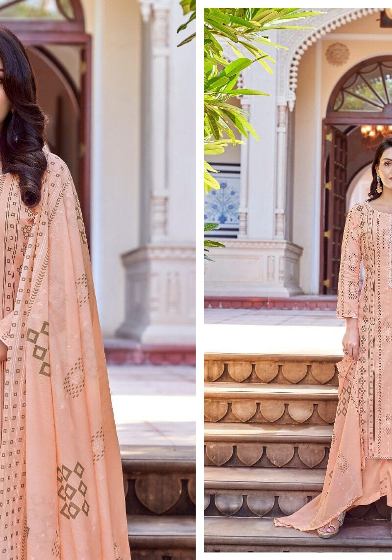 Summer Story Pure Cambric Summer Print With Fancy Tie Work