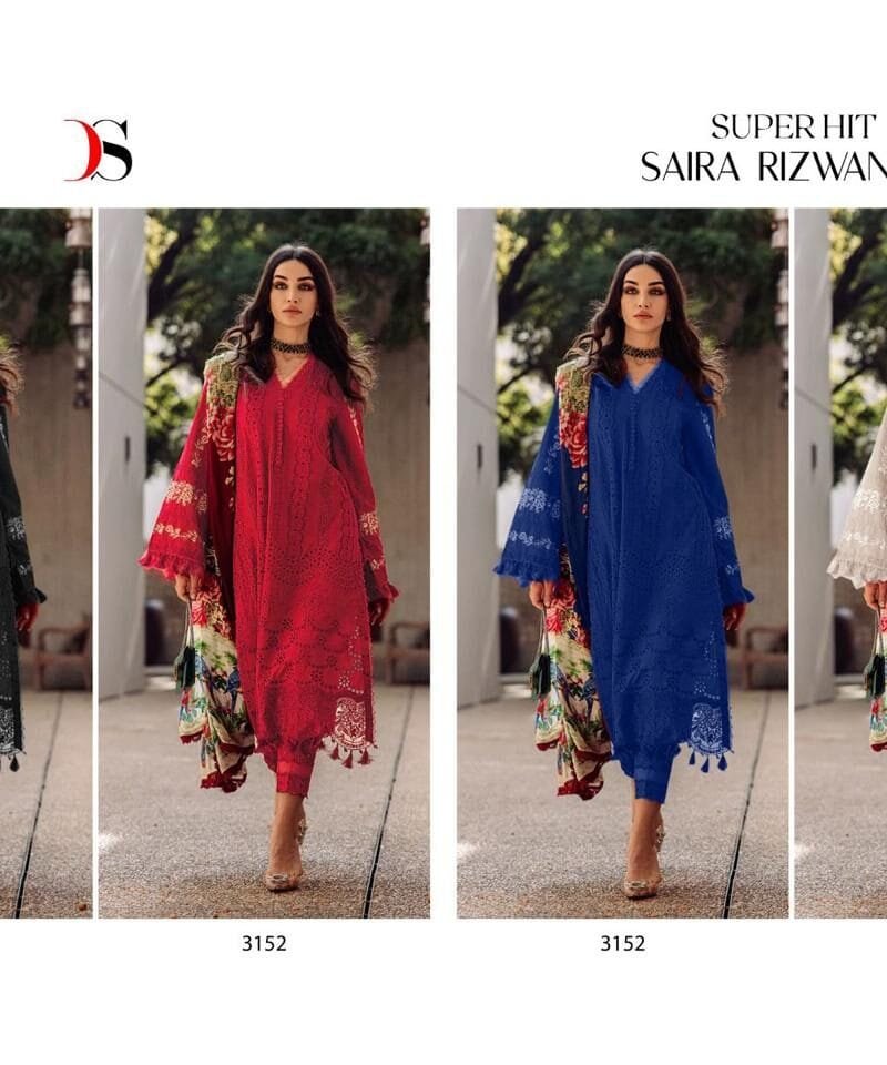 Super Hit Saira Rizwan 23 Deepsy Pure Cambric Cotton With Embroidery