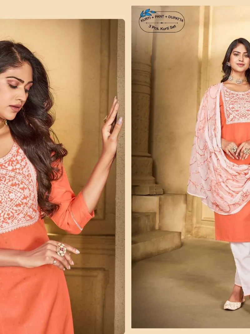Utkarsh Vedya 3 Pcs Readymade Kurti Set Top Bottom Dupatta