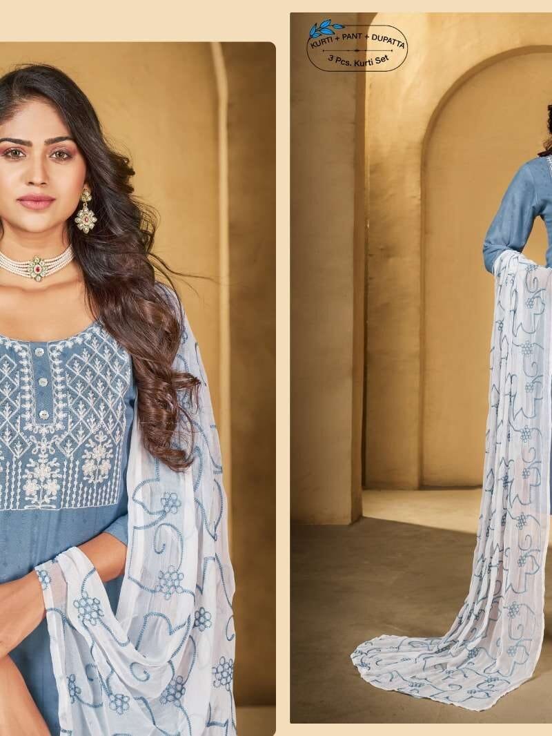 Utkarsh Vedya 3 Pcs Readymade Kurti Set Top Bottom Dupatta