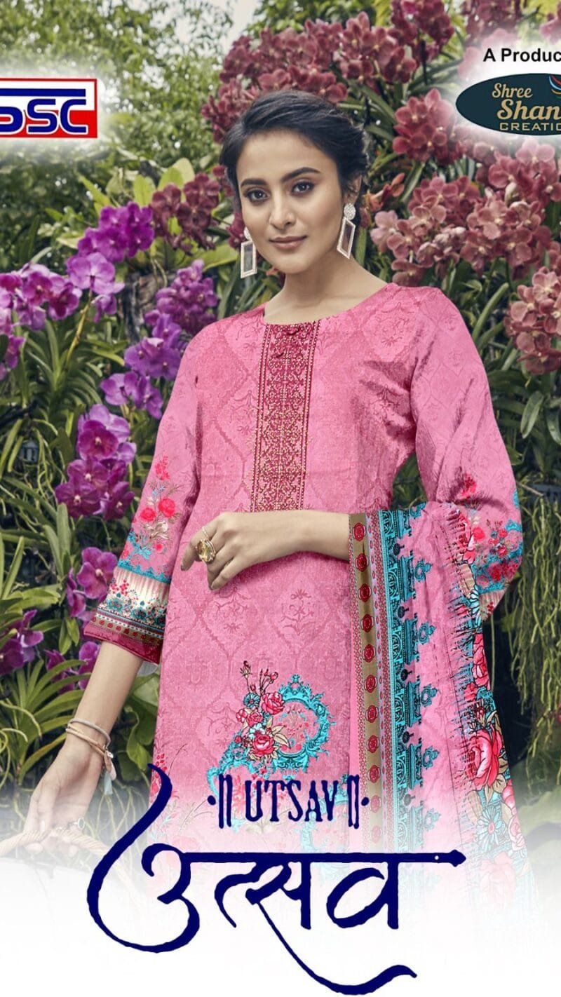 Utsav Ssc Cotton Neck Designing With Swarovski Diamond Work Suits
