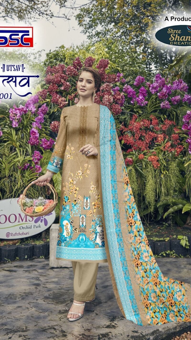 Utsav Ssc Cotton Neck Designing With Swarovski Diamond Work Suits
