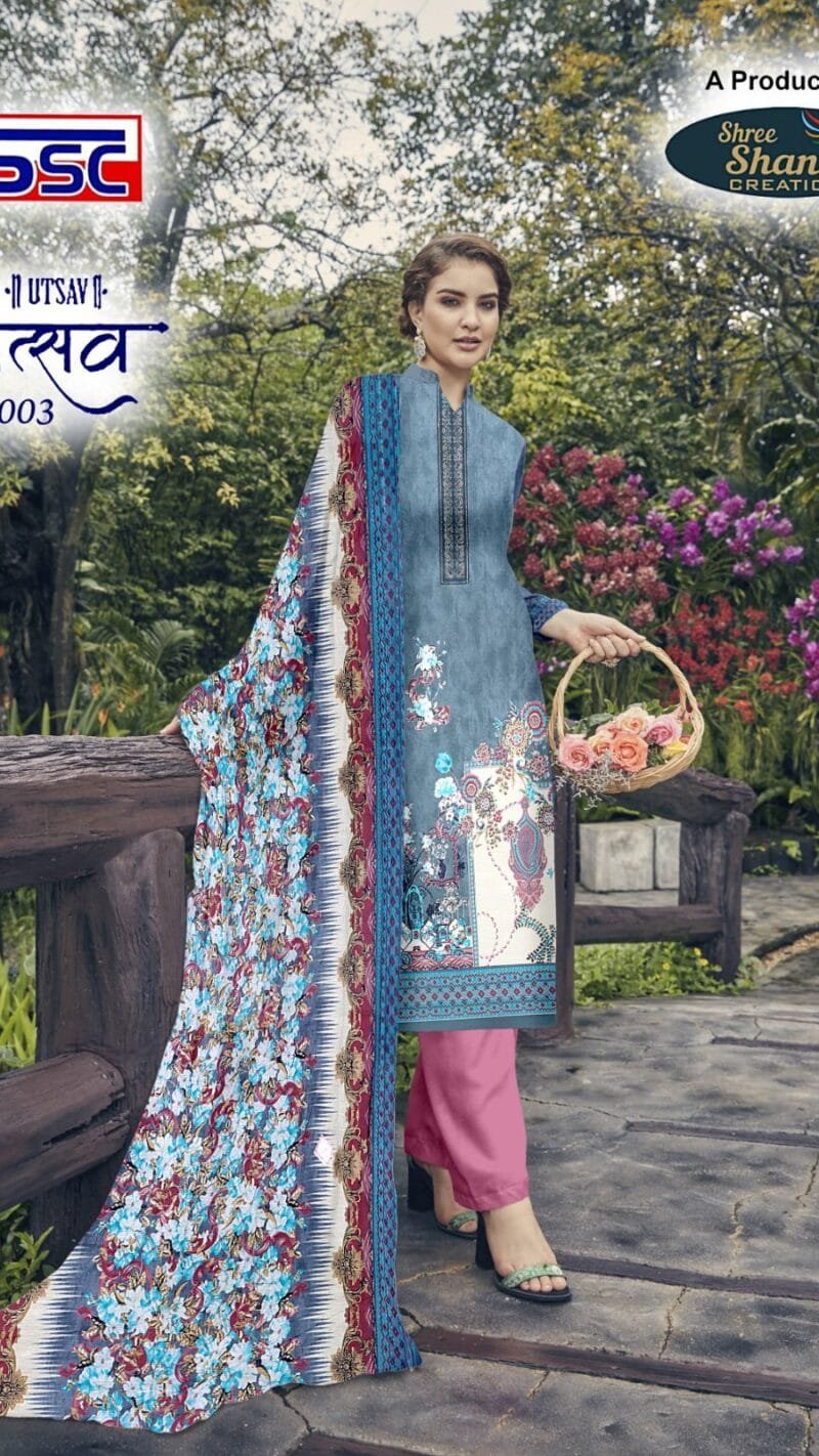 Utsav Ssc Cotton Neck Designing With Swarovski Diamond Work Suits