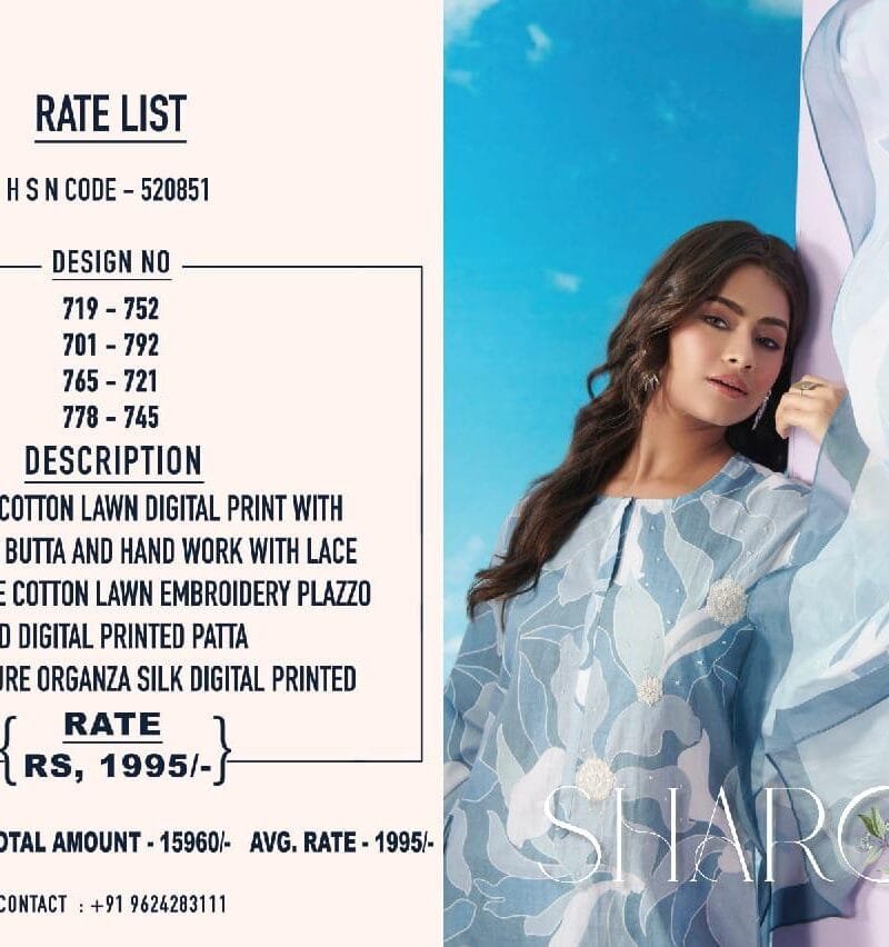 Sharon Sahiba Pure Cotton Lawn Digital Print Suits