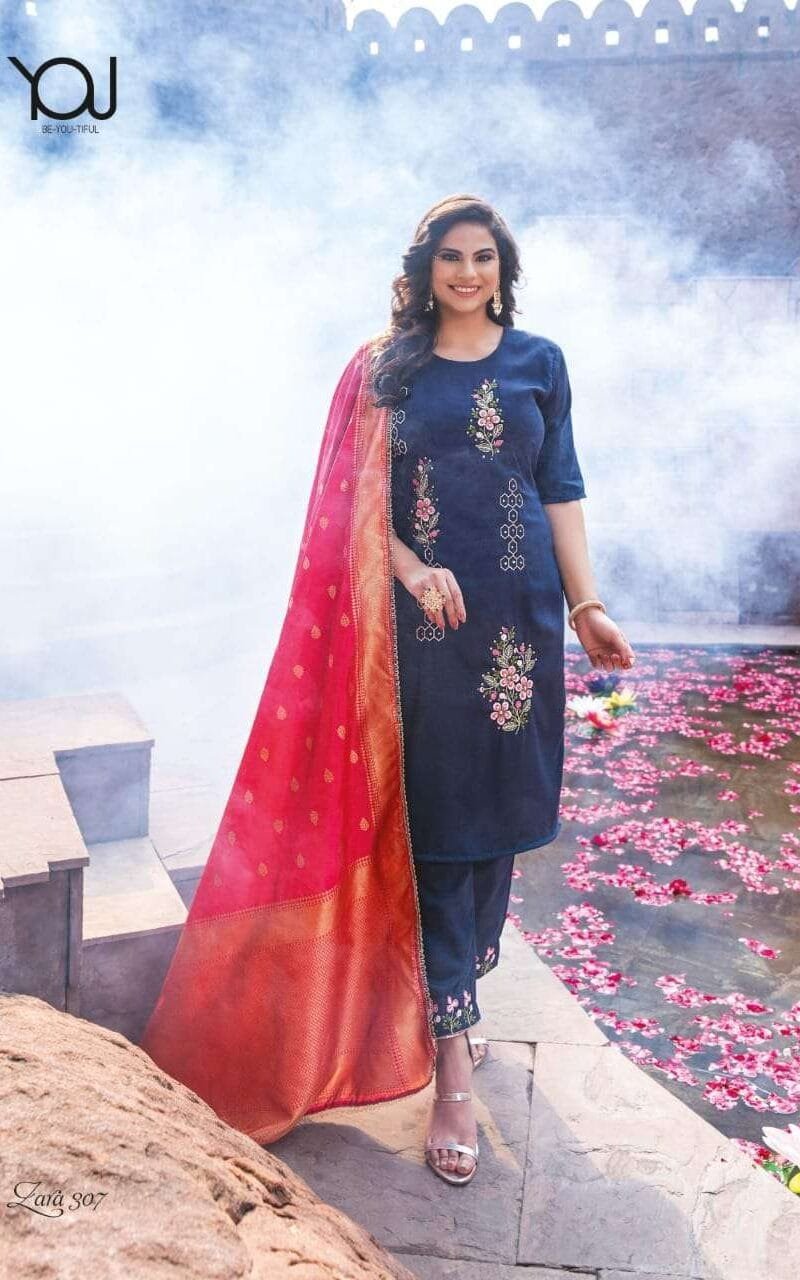 Zara Vol 3 Wanna Product New Fancy Hand work Kurti with Banarasi Dupatta