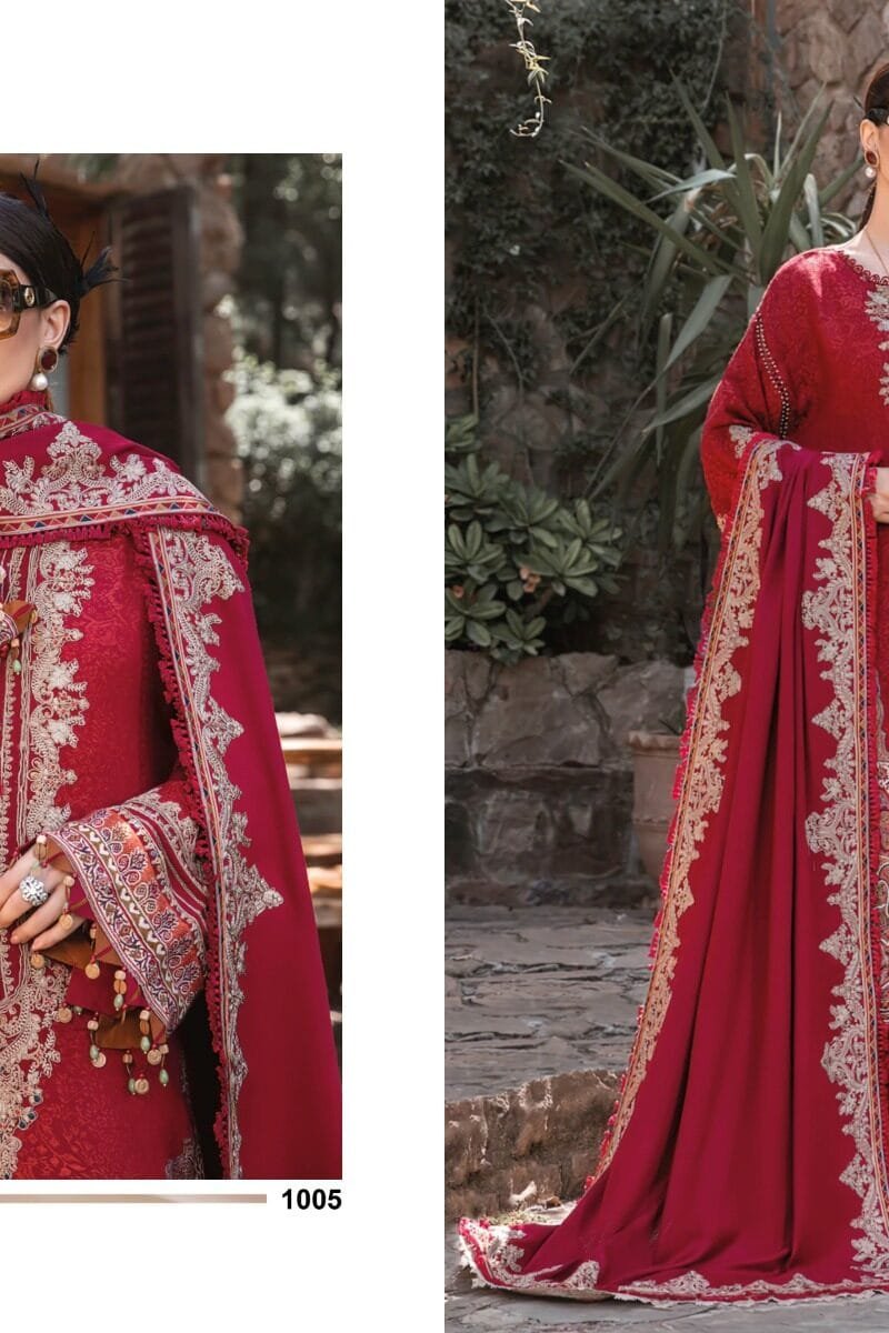 7 Clouds Firdous collection 1 Pure cotton Print with work