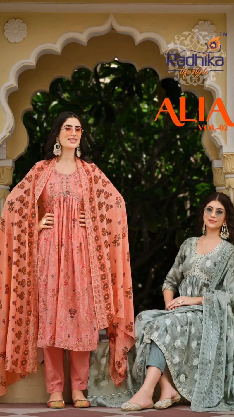 Alia Vol 2 Radhika Life Style Alia Cut Gown Kurti Pant with Dupatta