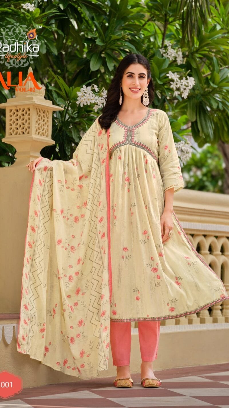 Alia Vol 2 Radhika Life Style Alia Cut Gown Kurti Pant with Dupatta