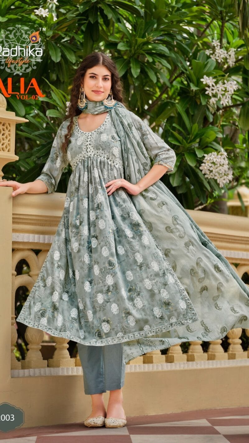 Alia Vol 2 Radhika Life Style Alia Cut Gown Kurti Pant with Dupatta