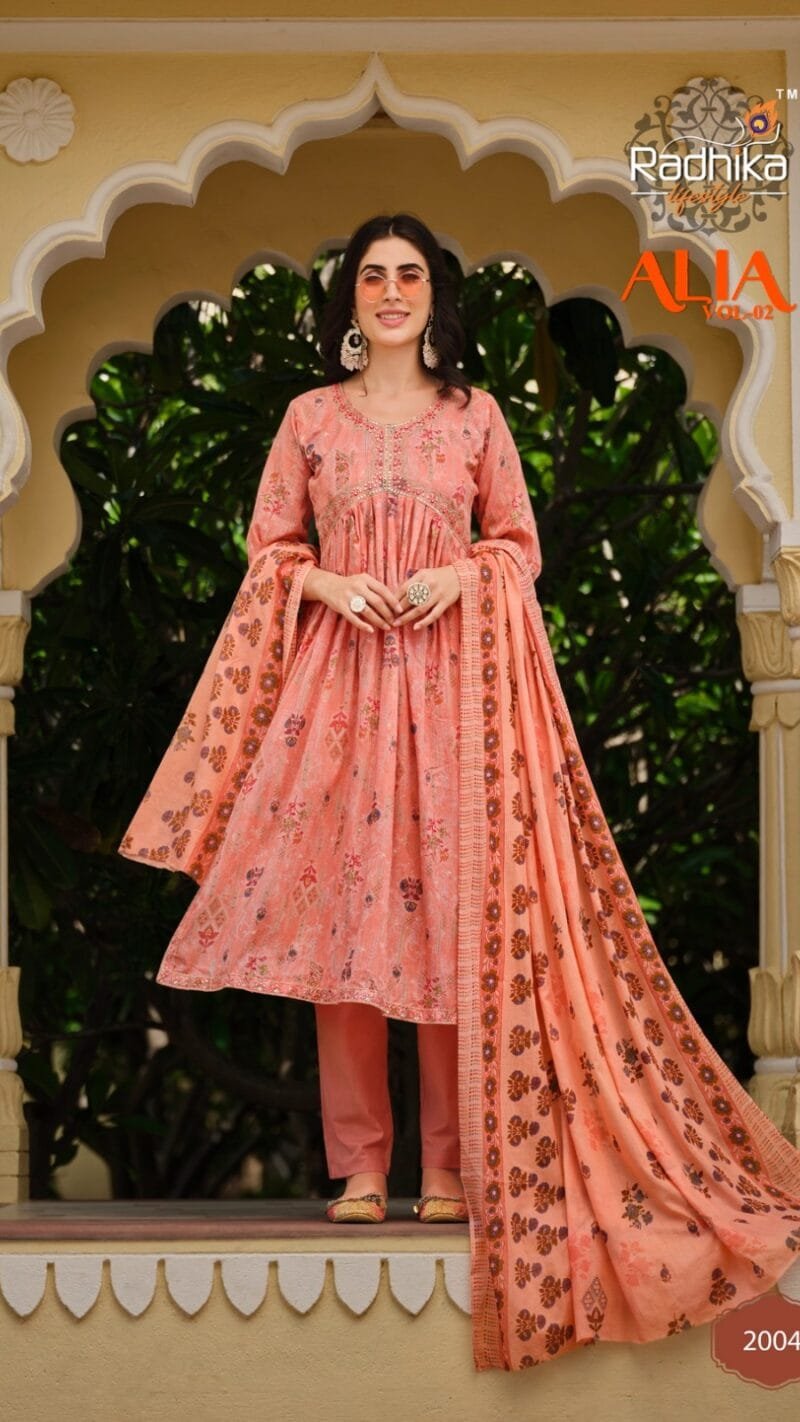 Alia Vol 2 Radhika Life Style Alia Cut Gown Kurti Pant with Dupatta