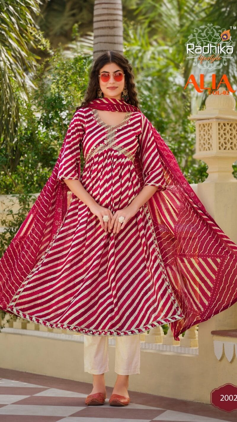 Alia Vol 2 Radhika Life Style Alia Cut Gown Kurti Pant with Dupatta