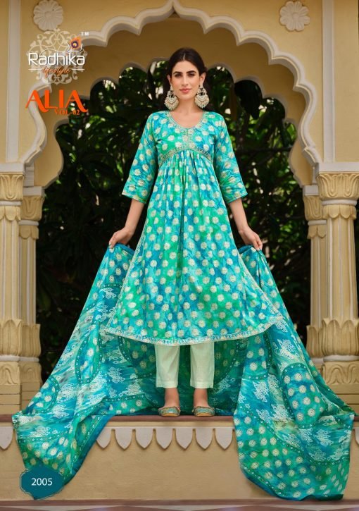 Alia Vol 2 Radhika Life Style Alia Cut Gown Kurti Pant with Dupatta