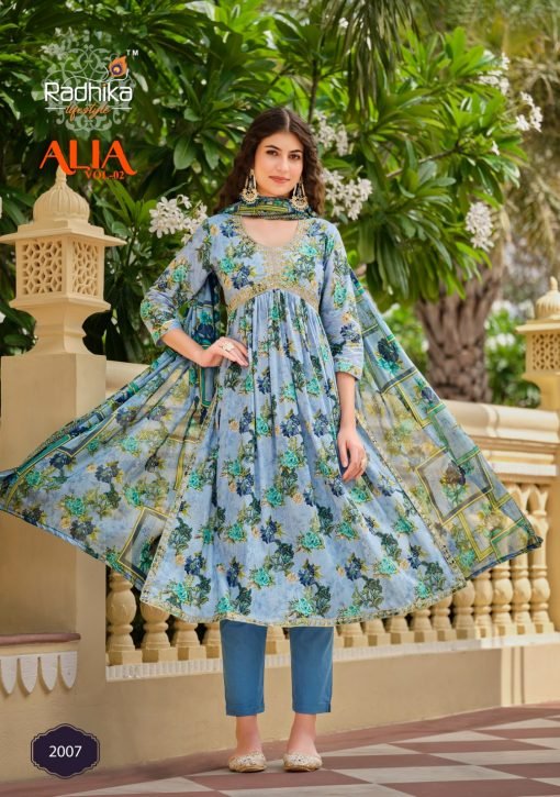 Alia Vol 2 Radhika Life Style Alia Cut Gown Kurti Pant with Dupatta