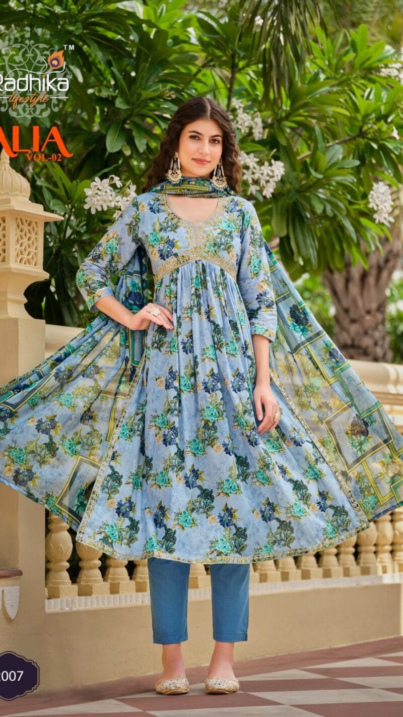 Alia Vol 2 Radhika Life Style Alia Cut Gown Kurti Pant with Dupatta