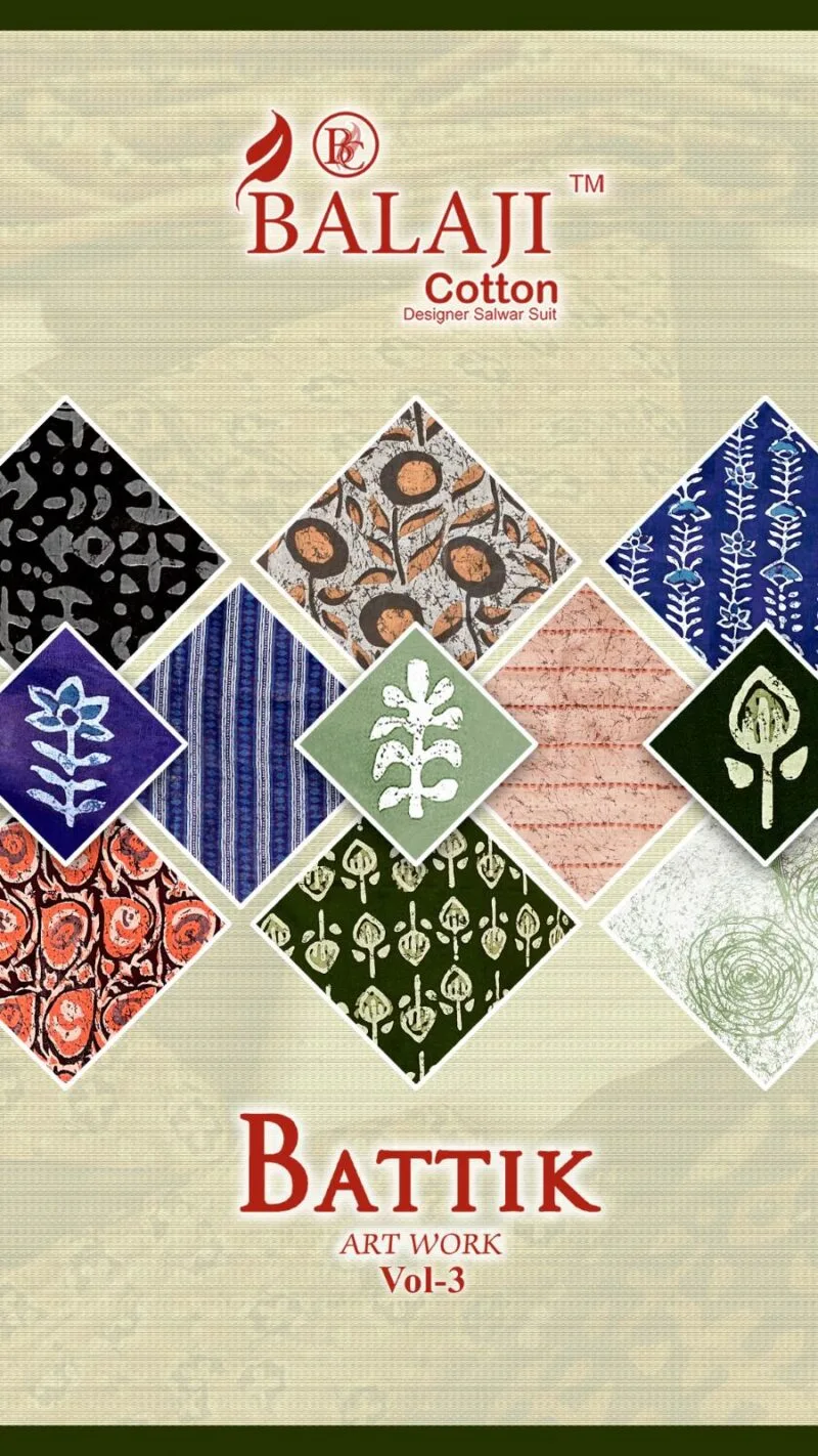 Batik Art Work Vol 3 Balaji Cotton Readymade Catalog