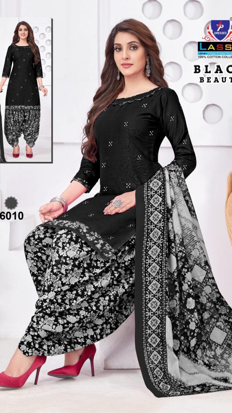 Black Beauty Ap Lassa Wholesale Cotton Dress Material