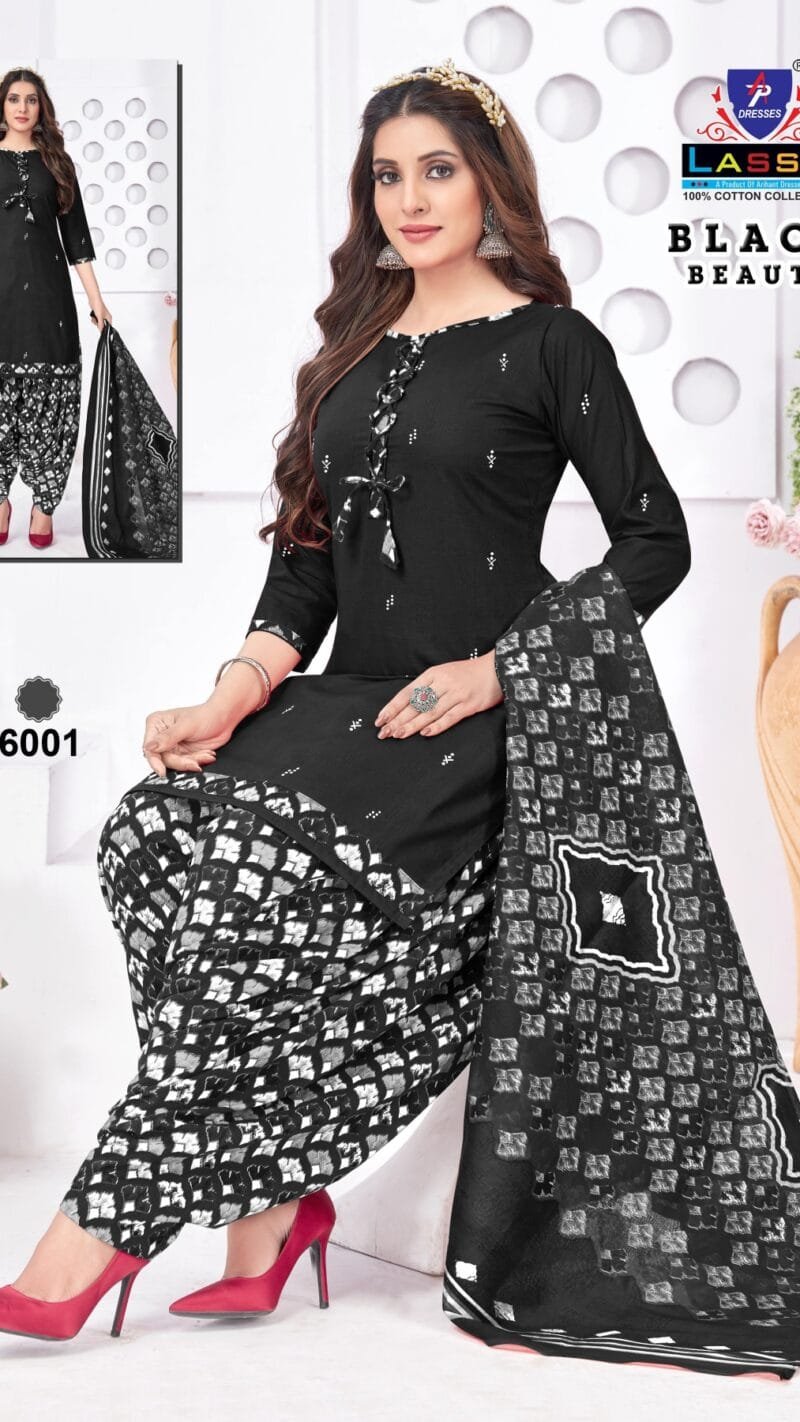 Black Beauty Ap Lassa Wholesale Cotton Dress Material