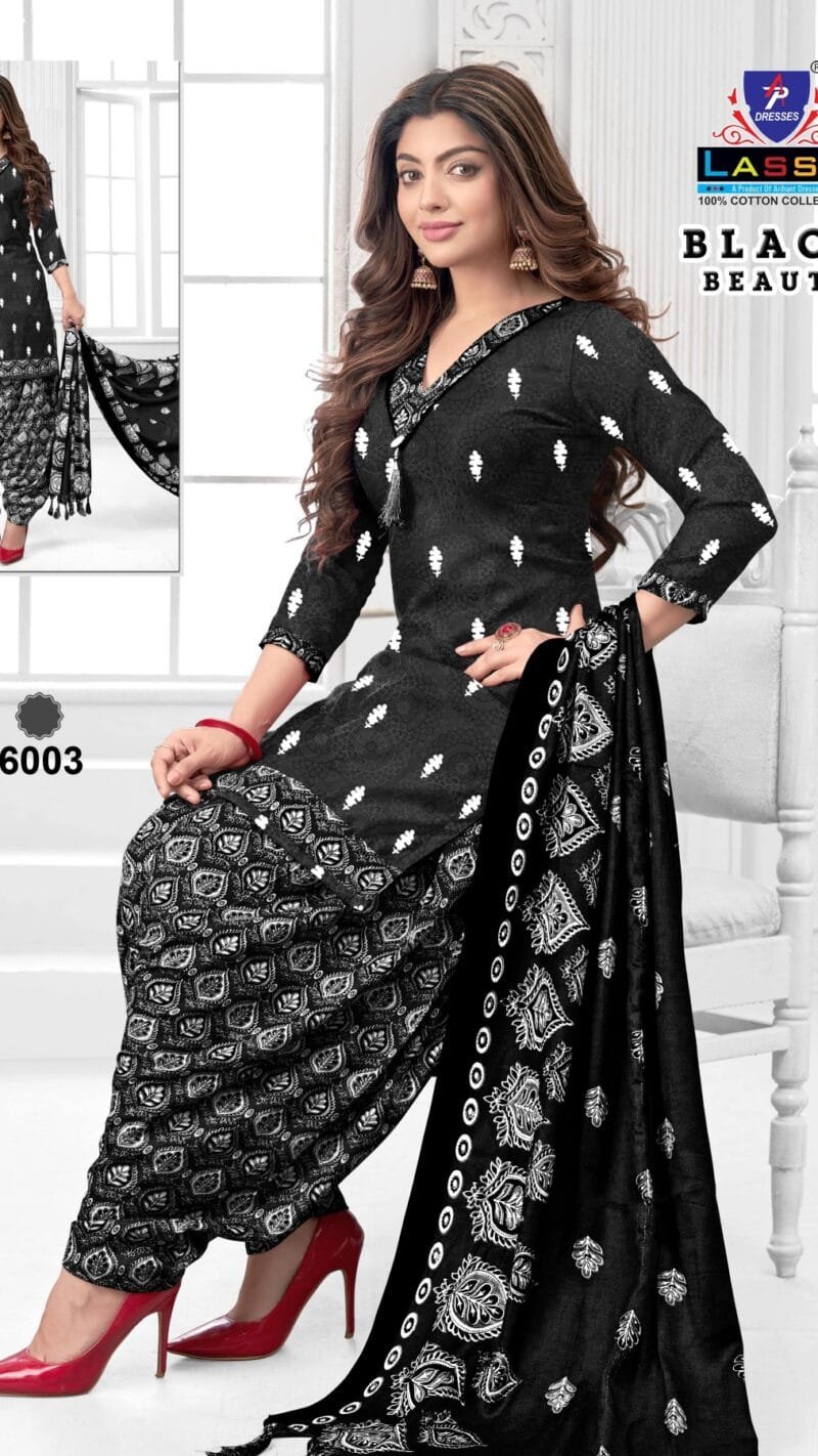 Black Beauty Ap Lassa Wholesale Cotton Dress Material