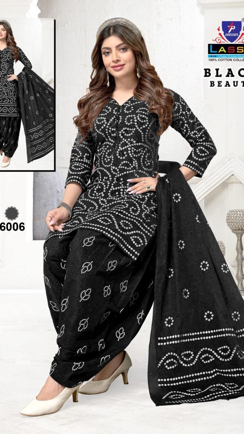 Black Beauty Ap Lassa Wholesale Cotton Dress Material