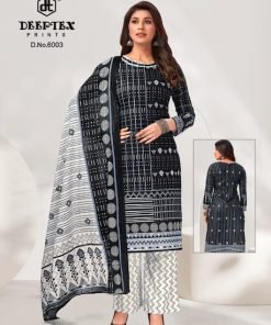Deeptex Aaliza Black And White Wholesale Cotton Dress Material