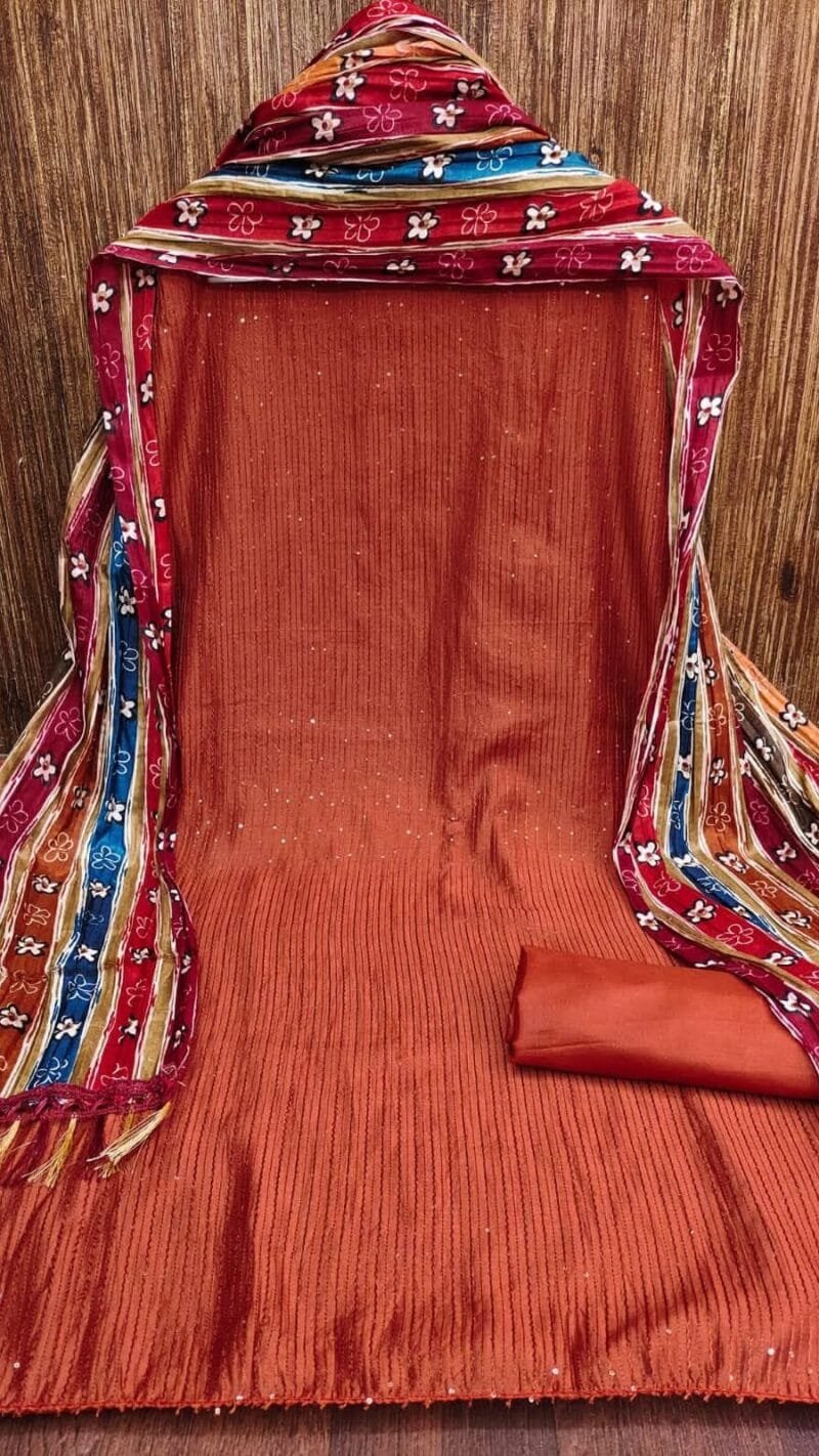 Diable Chanderi Croset Work Suit Wholesale Dress Material