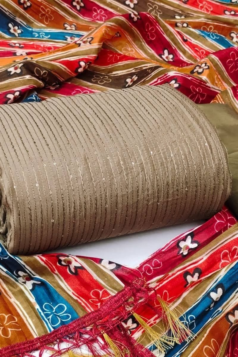 Diable Chanderi Croset Work Suit Wholesale Dress Material