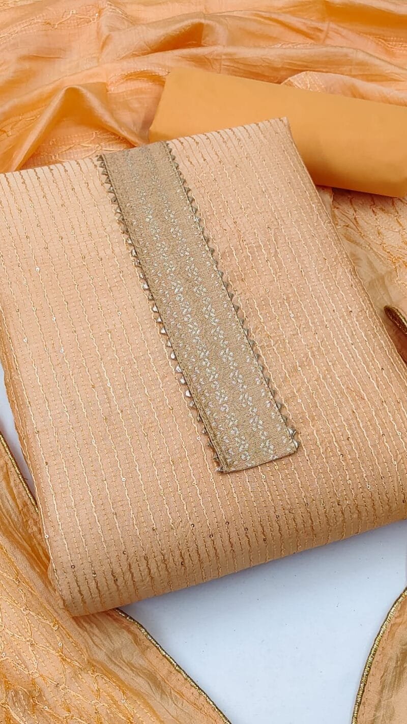 Diable Chanderi Croset Work Wholesale Dress Material