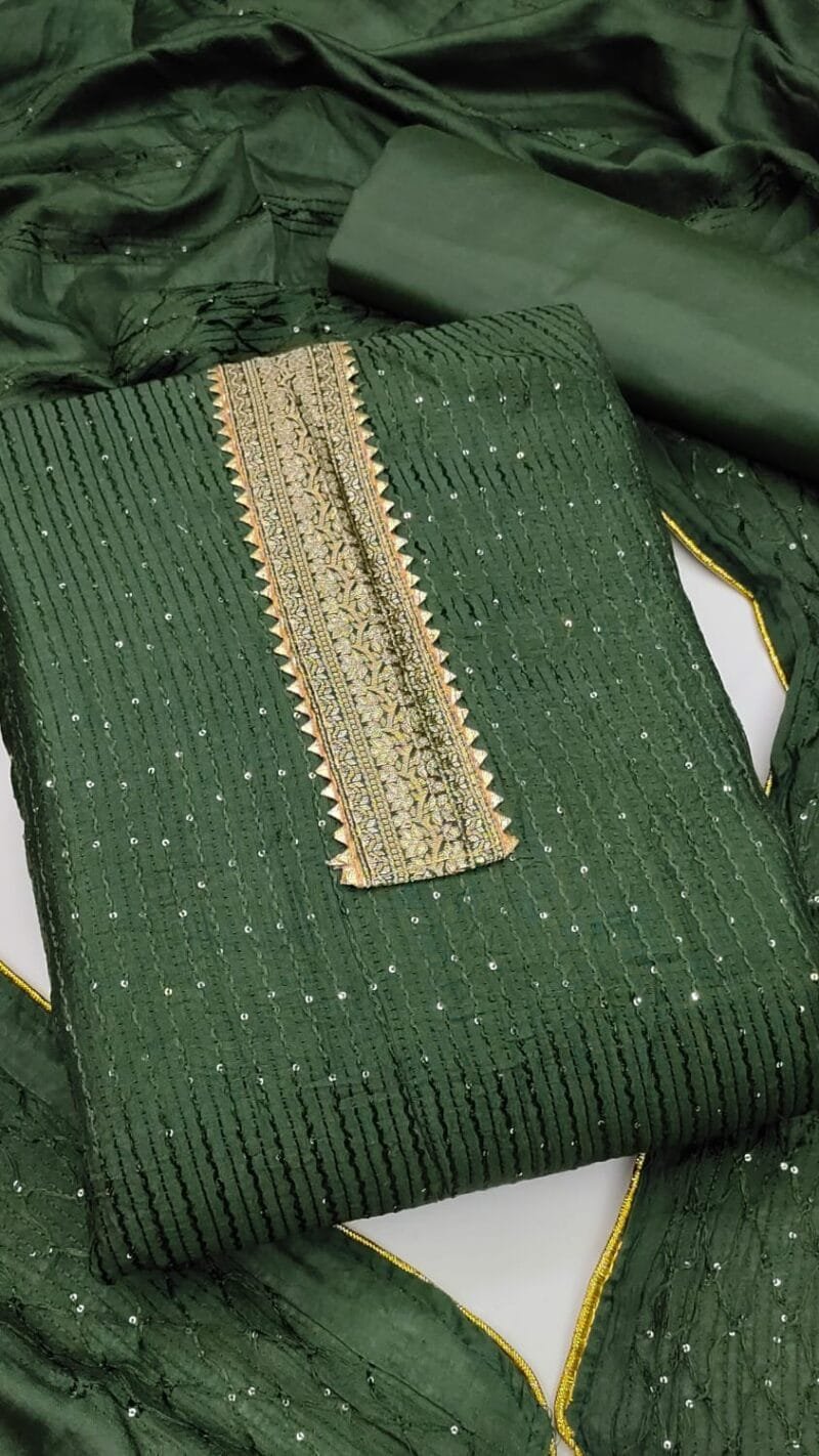 Diable Chanderi Croset Work Wholesale Dress Material