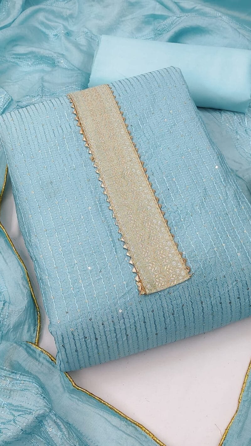 Diable Chanderi Croset Work Wholesale Dress Material