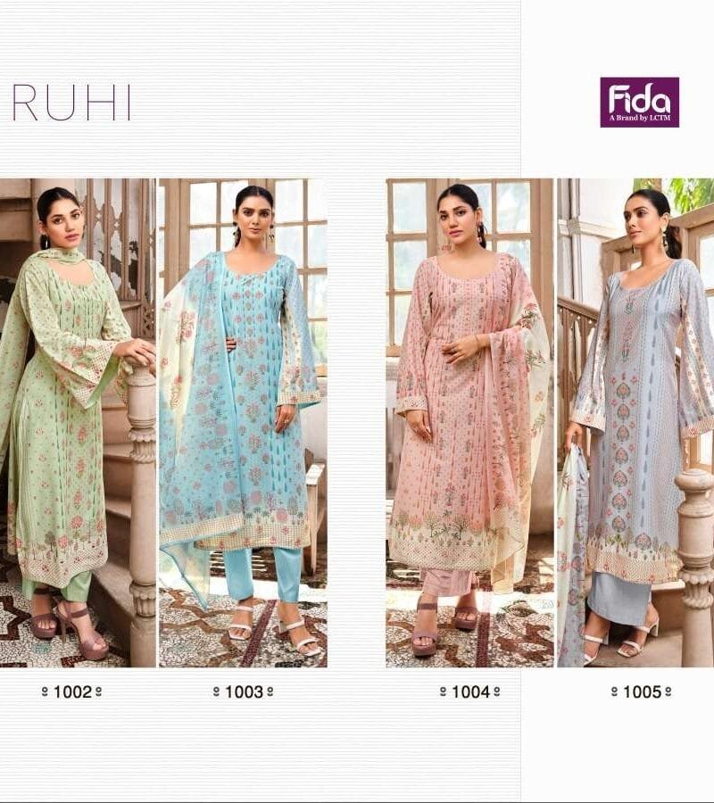 Fida Ruhi Digital Karachi Cotton Dress Material