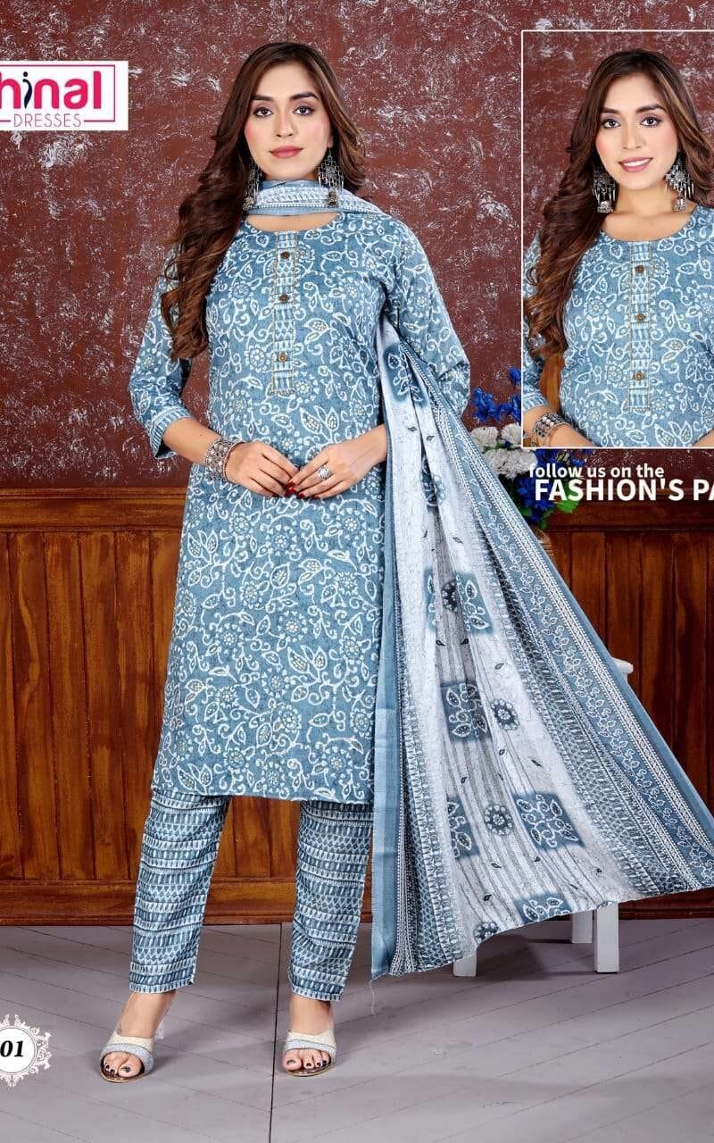 Hinal Candy Heavy Capsule Print Kurti Bottom Dupatta