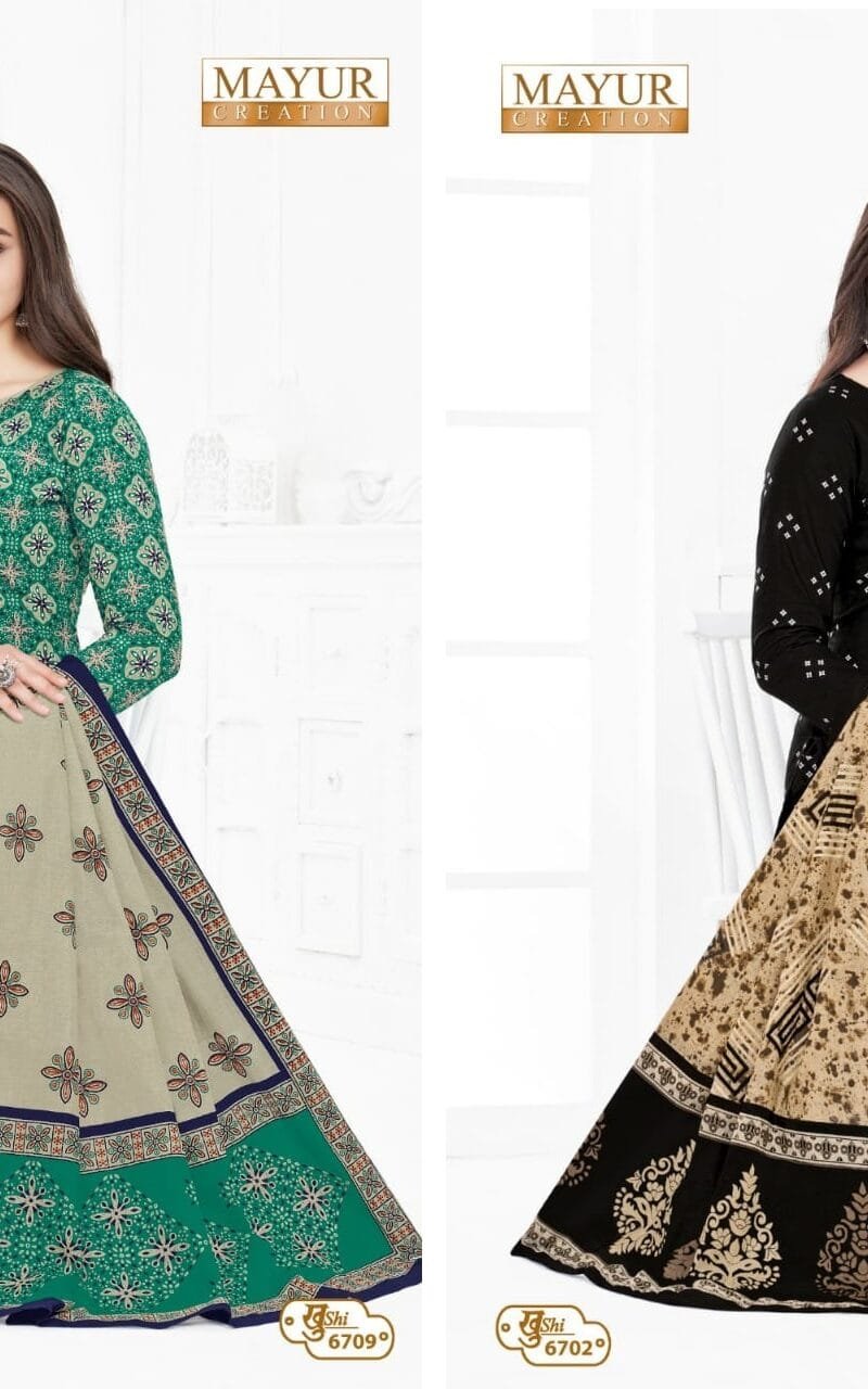 Khushi Vol 67 Mayur Creation Wholesale Cotton Dress Material