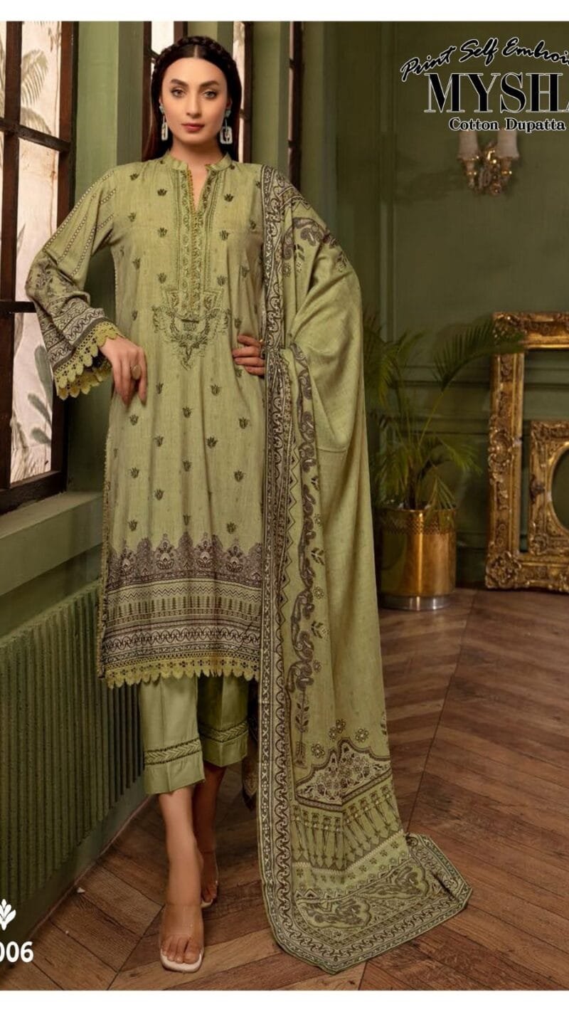 Mysha Self Embroidery Collection Gull Aahmed Lawn Collection