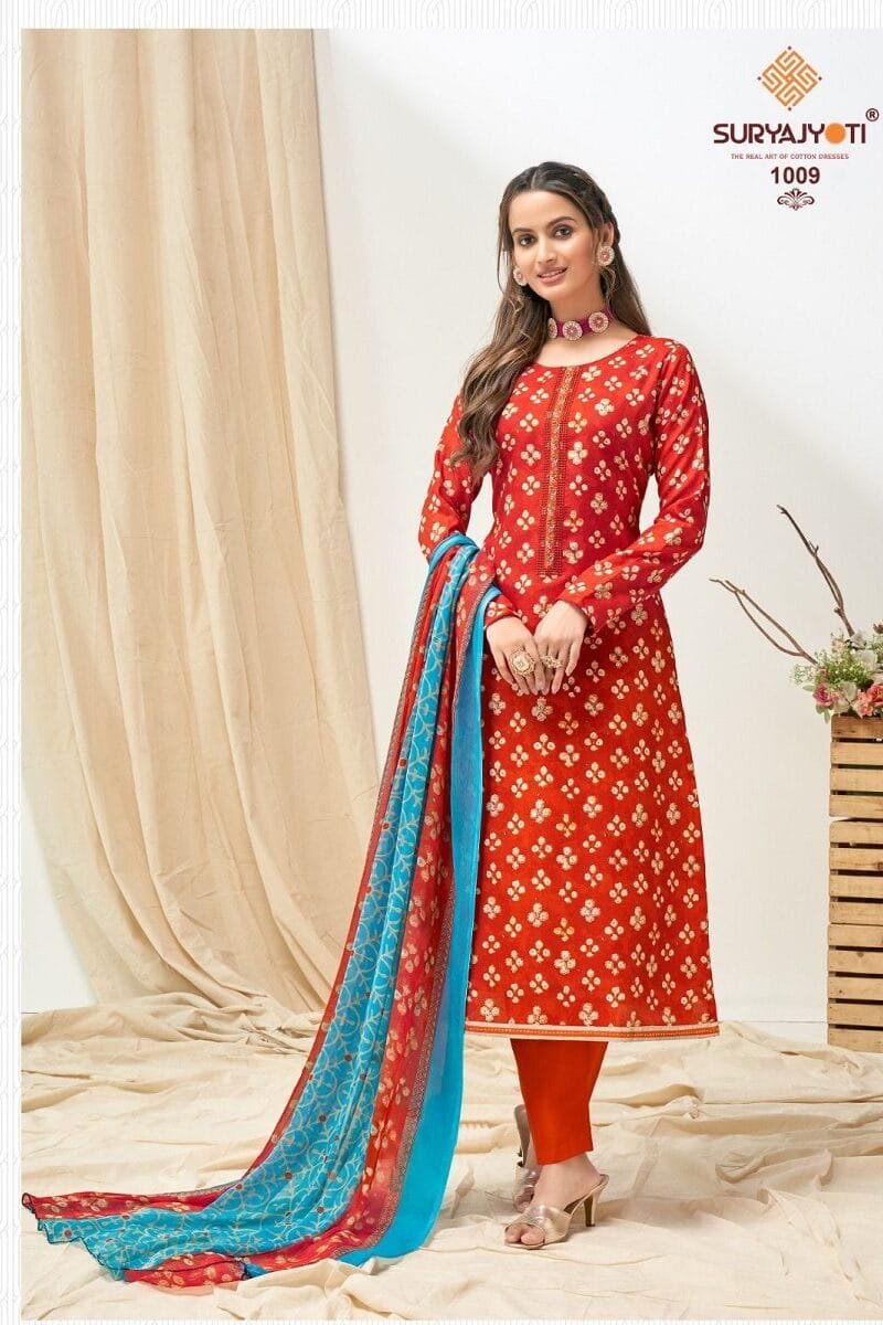 Nykaa Vol 1 Suryajyoti Cotton Slub With Foil Print