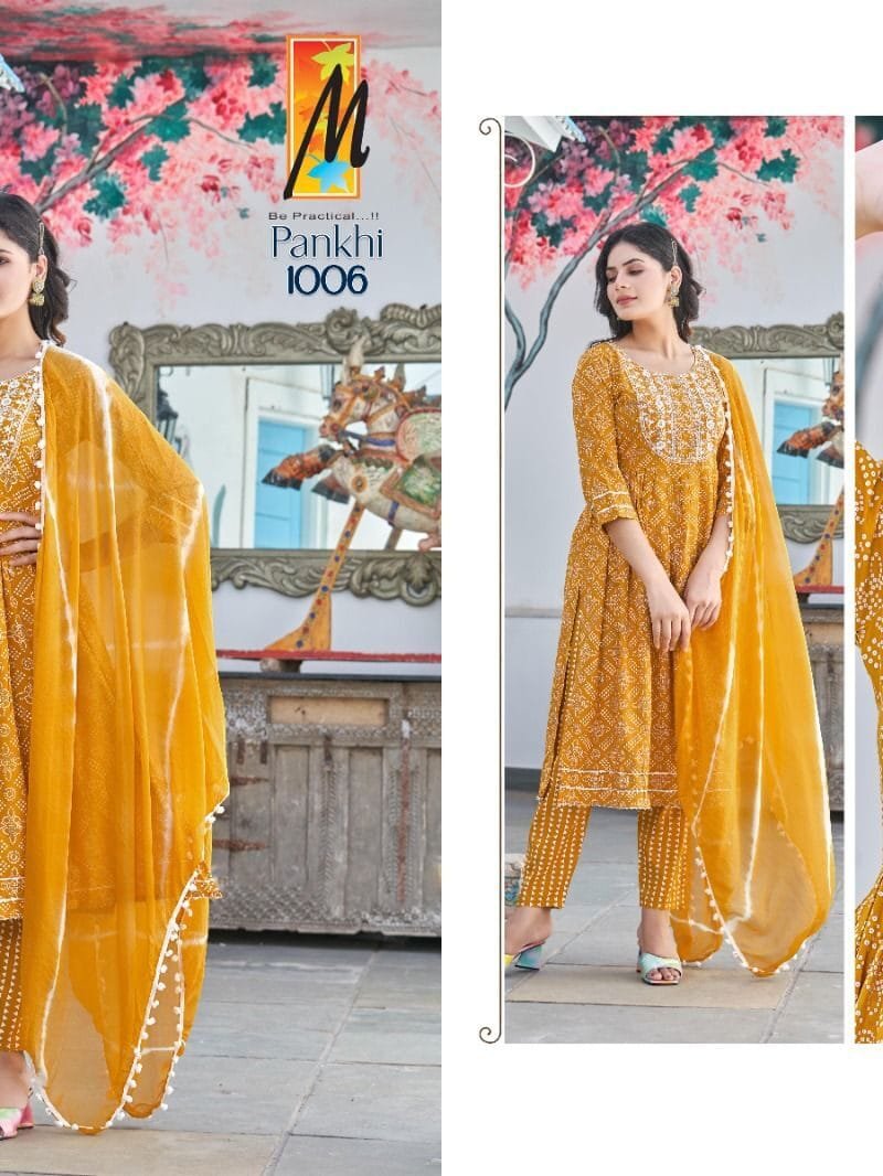 Nyra cut Top Pant Dupatta Master Pankhi Readymade