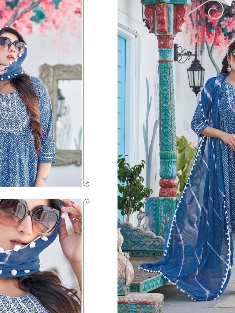 Nyra cut Top Pant Dupatta Master Pankhi Readymade