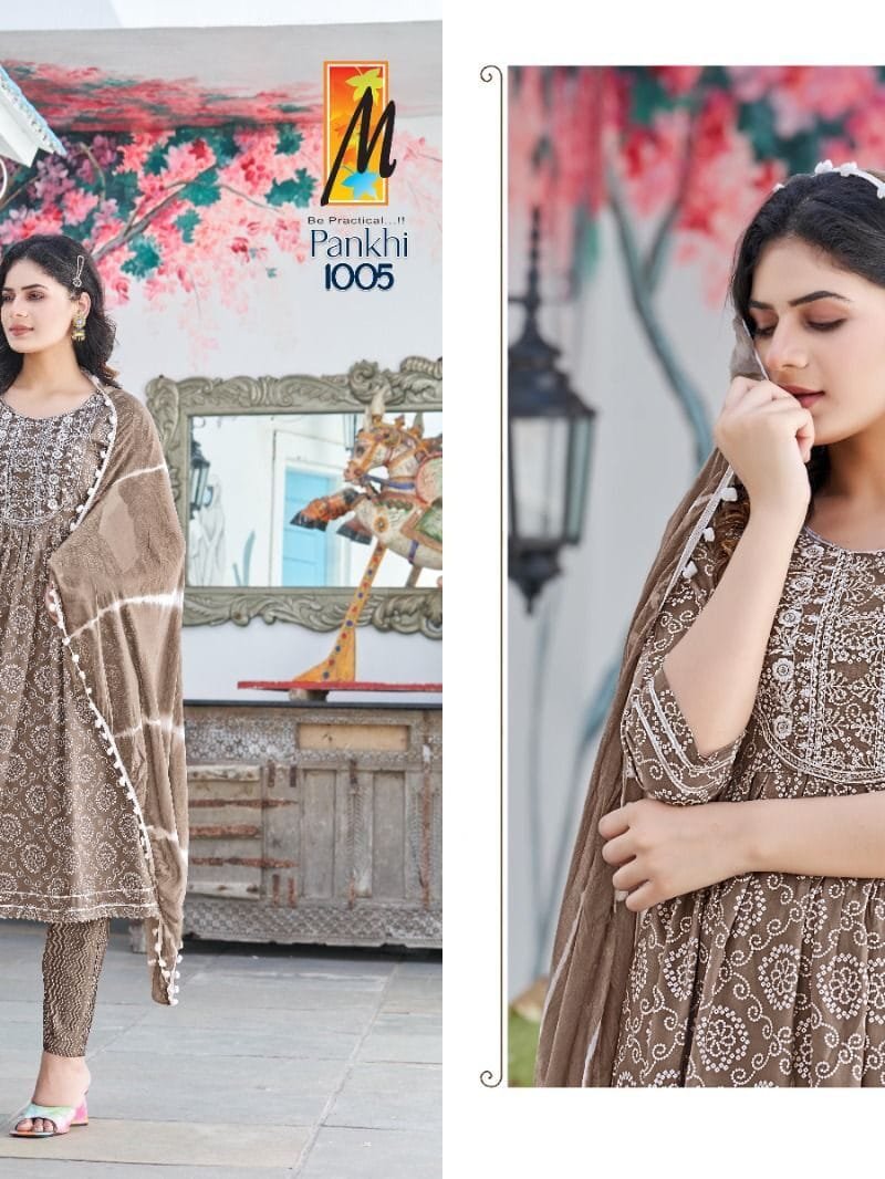 Nyra cut Top Pant Dupatta Master Pankhi Readymade