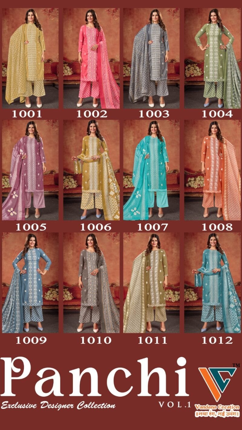 Panchi Vol 1 Vandana Creation Road Print Designs With Sequence Work