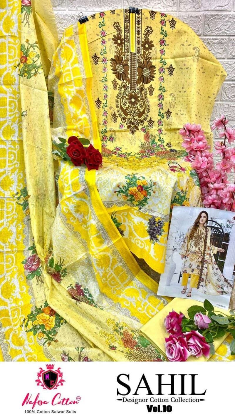 Sahil Cotton Collection Vol 10 Nafisa Wholesale Cotton Dress Material