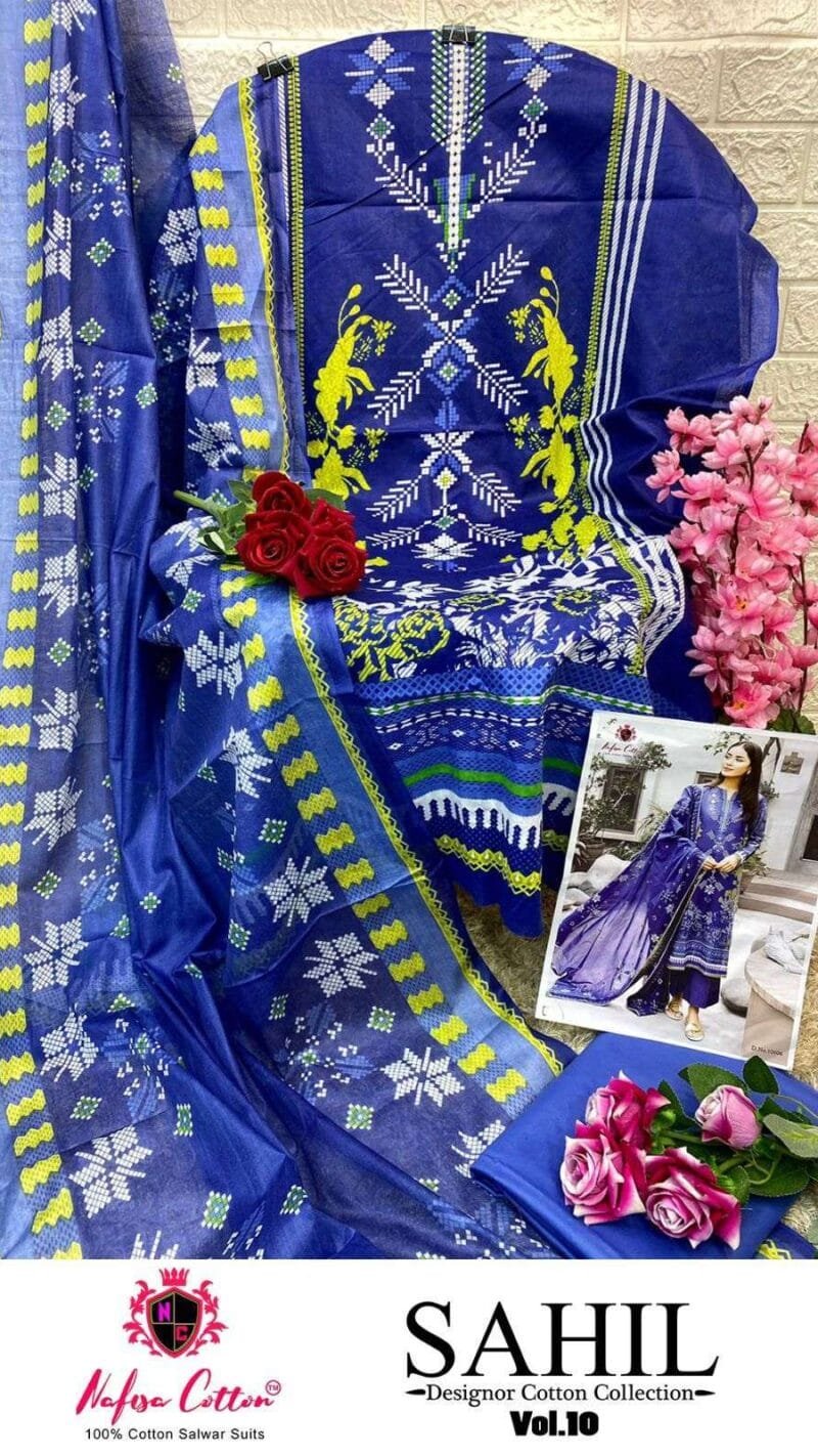 Sahil Cotton Collection Vol 10 Nafisa Wholesale Cotton Dress Material