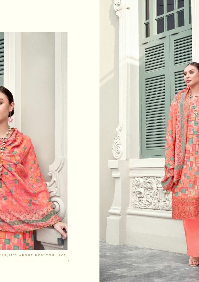 Shafaa Vol 3 Alok Suit Pure Jam Digital Cotton With Daman Embroidery