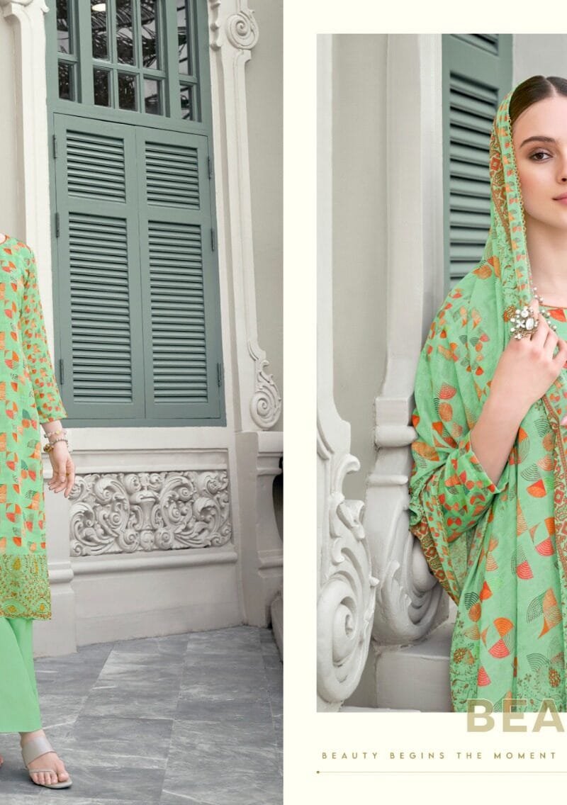 Shafaa Vol 3 Alok Suit Pure Jam Digital Cotton With Daman Embroidery