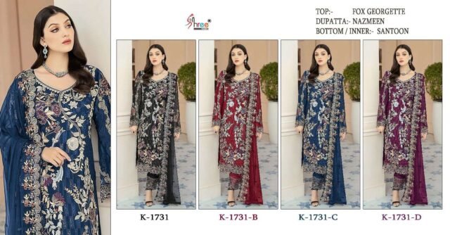 Shree Fabs K-1731 Colours Wholesale Pakistani Salwar Suits