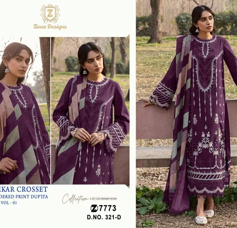 Ziaaz Designs 321 Semi Stitched Colours Pakistani Salwar Suits