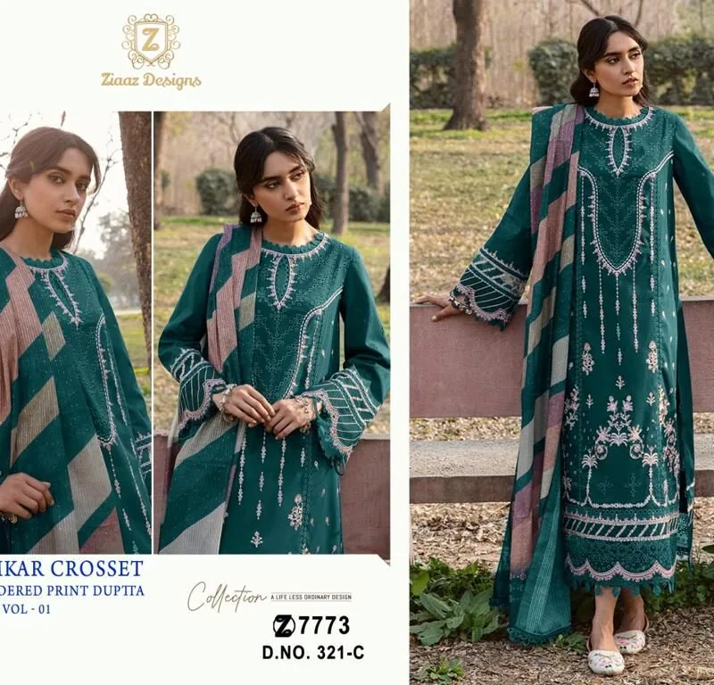 Ziaaz Designs 321 Semi Stitched Colours Pakistani Salwar Suits