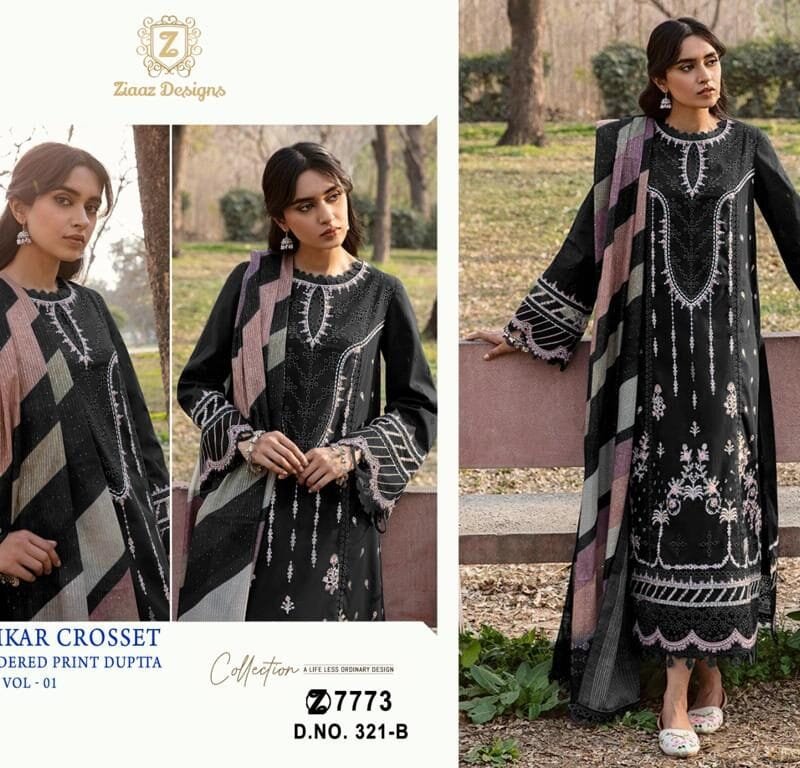Ziaaz Designs 321 Semi Stitched Colours Pakistani Salwar Suits