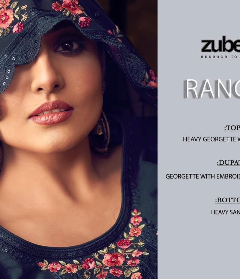 Zubeda Rangun Heavy Embroidery Duppta Work