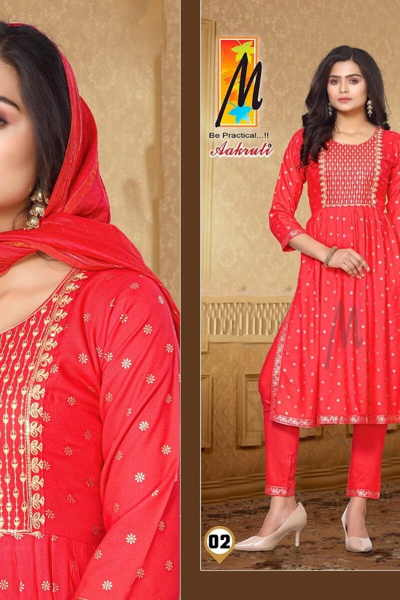 Aakruti Master Sequence Work Kurti with Bottom & Dupatta