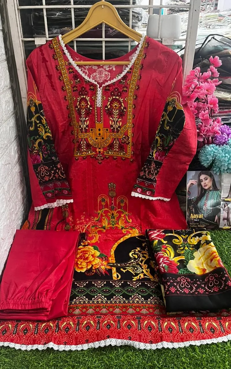 Aayat Agha Noor Readymade lawn cotton collection